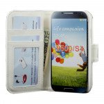 Wholesale Samsung Galaxy S4 Simple Flip Leather Wallet Case with Stand (White)